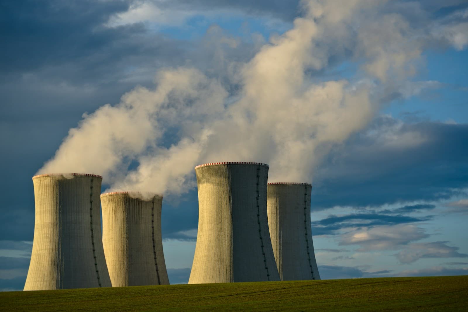 Cooling towers at a power station